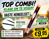 Vaste hengelset Viking 3 meter compleet met witvistuigje