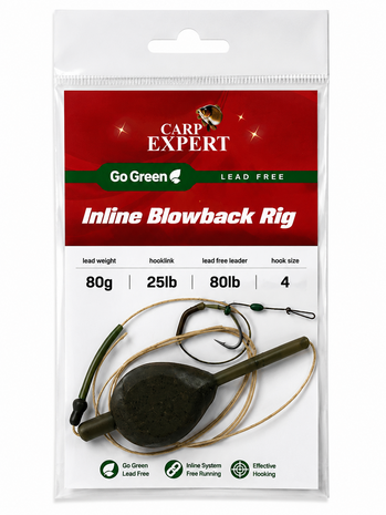 Carp Expert | Go Green | Leadfree | Inline Blowback Rig | 80 gram